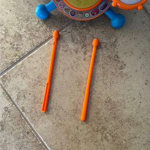 Kids Beat Colorful Kids Electronic Drum Set with Orange Green Accents Toddler - Picture 5 of 6